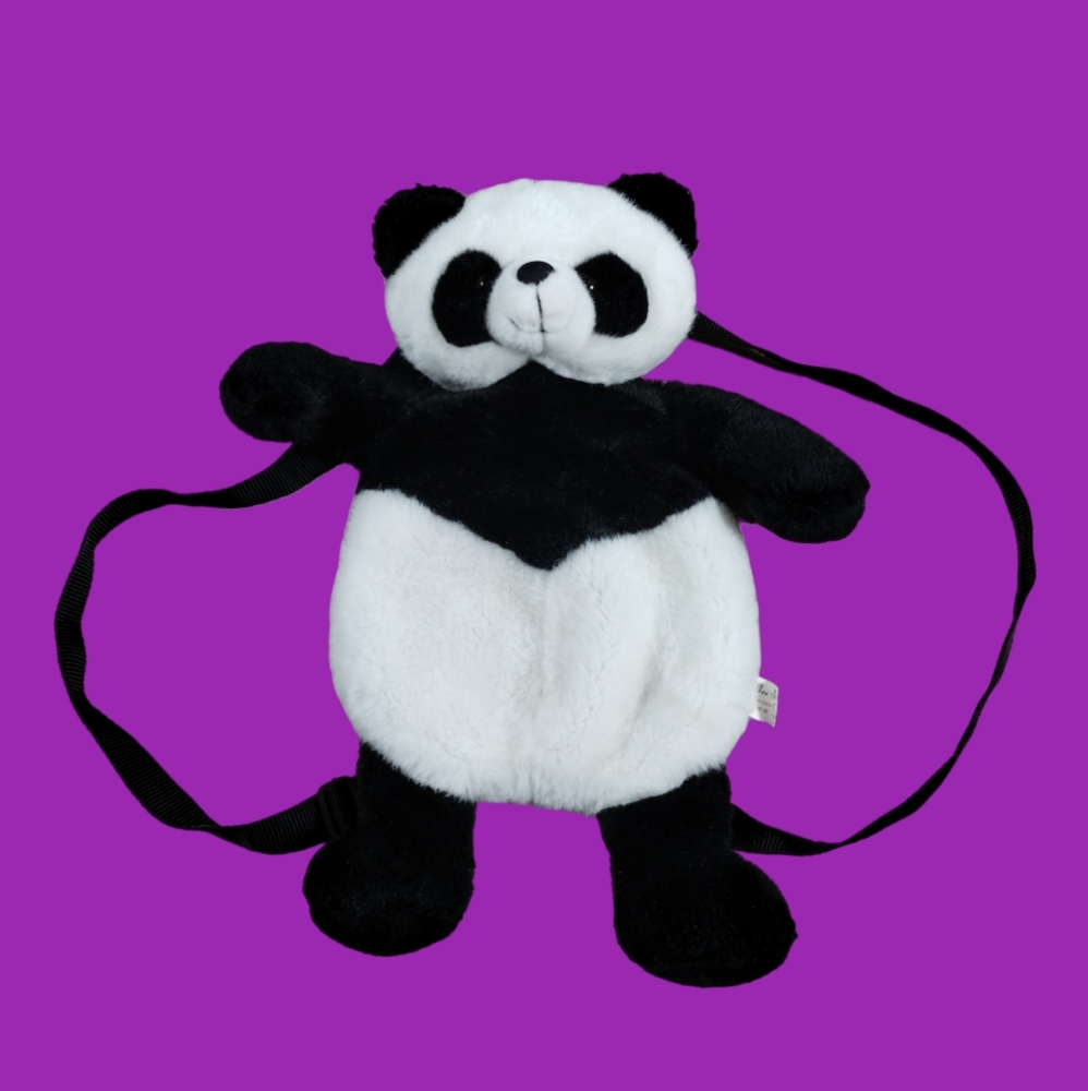 Bei Jing 2008 Children's Plush Animal Panda Bear Backpack Travel Buddy Bag 15in
